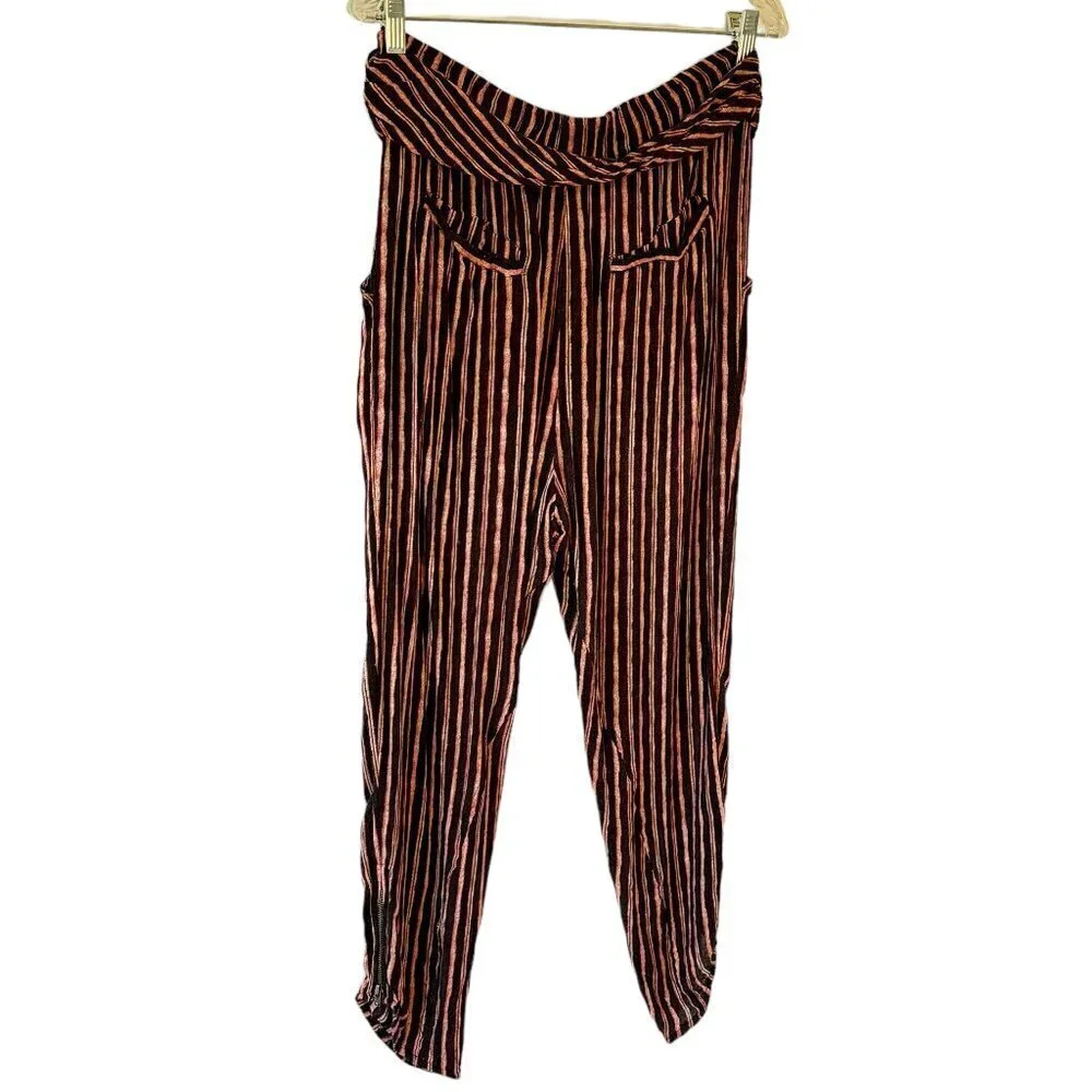 Free People Got Me Twisted Harem Pants Cropped with Zipper at Ankle 4 Pockets S